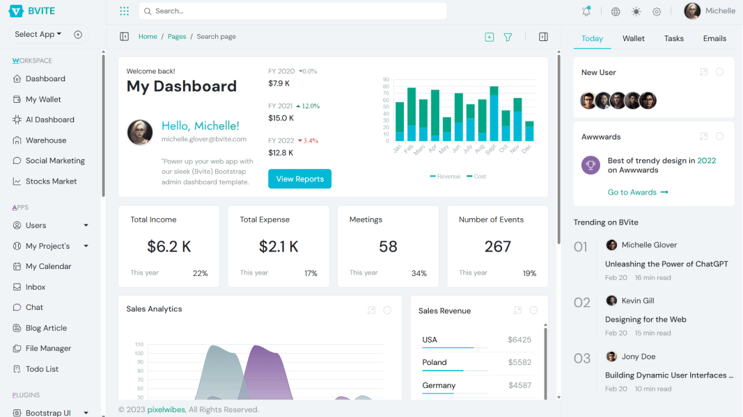 html admin template