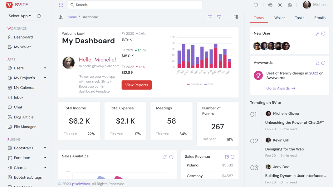 react admin template