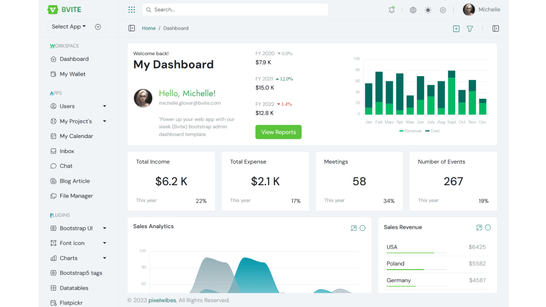 vite js admin template