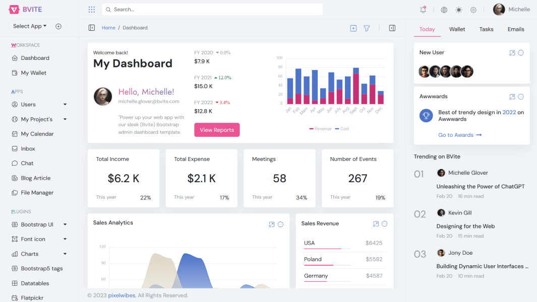 vite js admin template