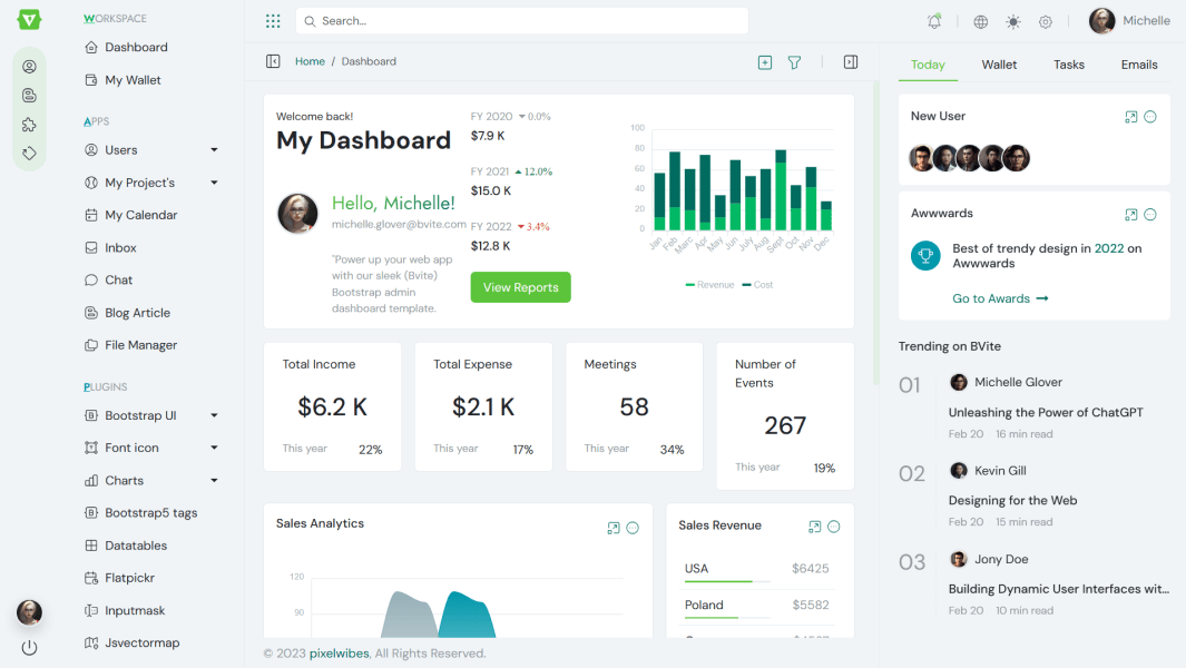 vite js admin template