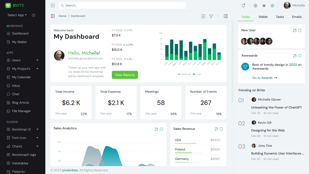 vite js admin template